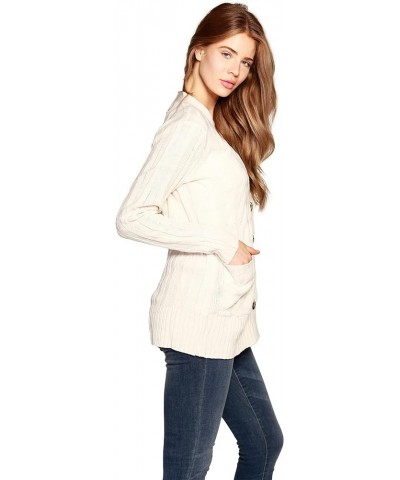 Womens Cable Knit Cardigan Sweater Button Front Loose Fit Long Sleeve Sweater Eggshell $28.07 Sweaters