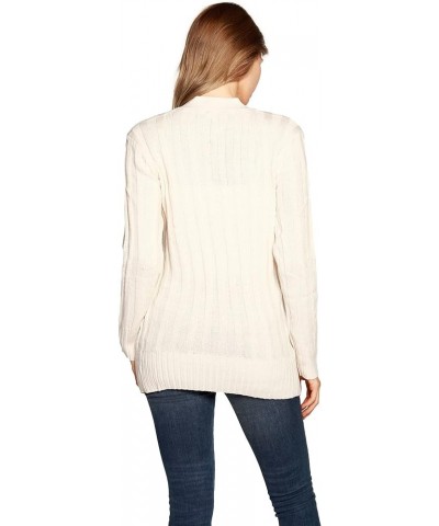 Womens Cable Knit Cardigan Sweater Button Front Loose Fit Long Sleeve Sweater Eggshell $28.07 Sweaters