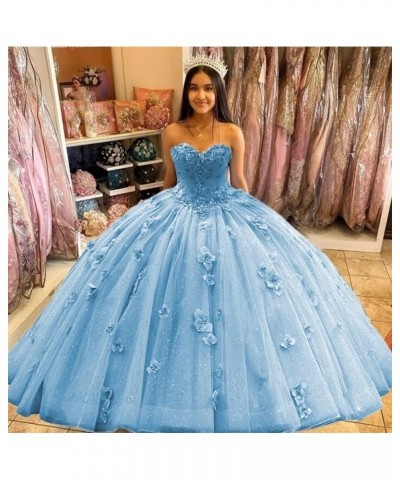 Princess Sweetheart Quinceanera Dresses Floral Lace Ball Gown Gliter Beaded Prom Dresses Sage $54.06 Dresses