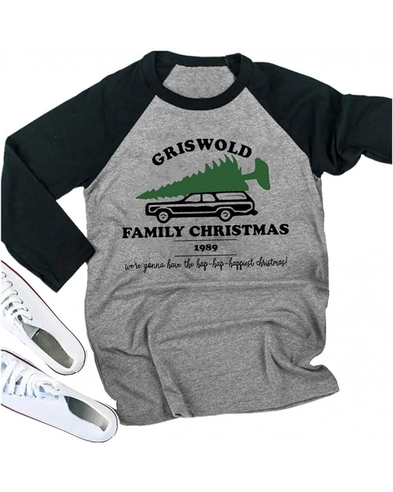 Griswold Family Christmas Vacation Shirt Women Funny Xmas Baseball Tee Festival Shirt Black $13.99 T-Shirts