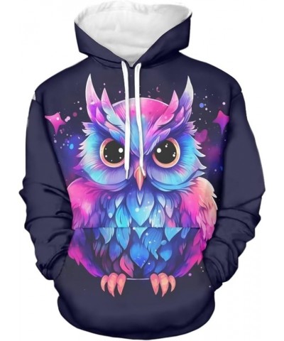 Womens Cute Animal Print Hoodie Sweatshirt Drawstring Long Sleeve Pullover Tops with Pocket Cartoon Owl $17.08 Hoodies & Swea...