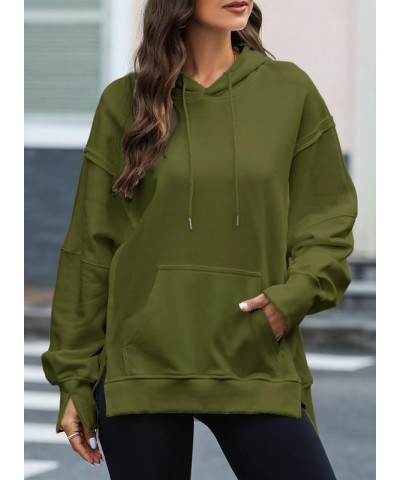 Women's Oversized Hoodies Sweatshirts Lightweight Fashion 2023 Pullover Fall Casual Drawstring Hoodie with Pocket Guacamole G...