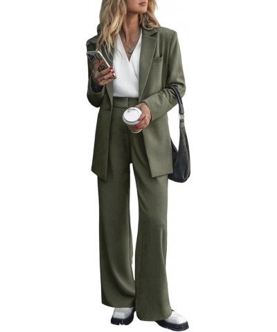 2 Piece Solid Work Pant Suit for Women Business Office Lady Suits Sets Burgundy $39.74 Suits