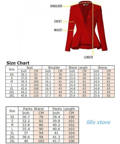 2 Piece Solid Work Pant Suit for Women Business Office Lady Suits Sets Burgundy $39.74 Suits