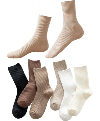 6 pairs boot socks for women，cream socks,Spring socks for women,colorful socks women,neutral socks women Cream Socks $7.94 Socks