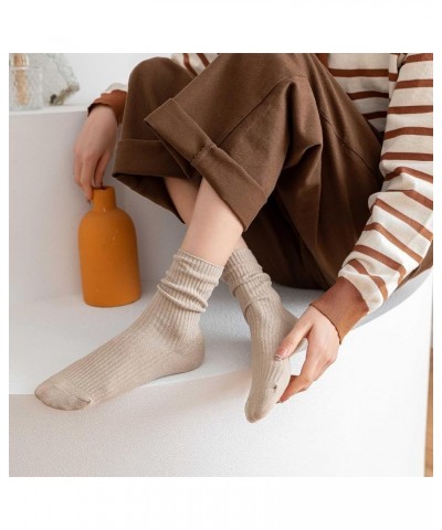 6 pairs boot socks for women，cream socks,Spring socks for women,colorful socks women,neutral socks women Cream Socks $7.94 Socks