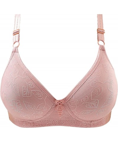 Womens Bras Full Coverage Non Padded Wirefree Plus Size Minimizer Bra Everyday Comfort Soft Bras Underwear 3/4 Cup 2-pink $7....