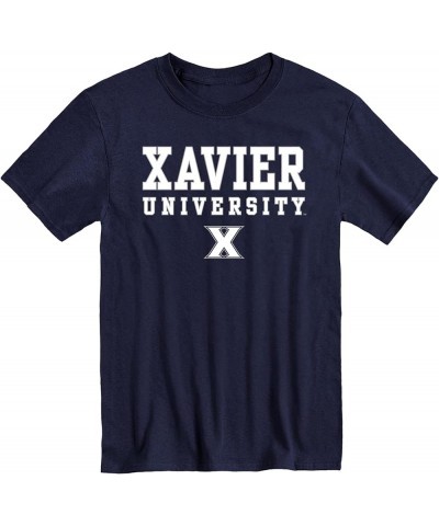 Spirit Logo Adult Unisex Short-Sleeve T-Shirt Xavier Musketeers - Navy $16.17 T-Shirts