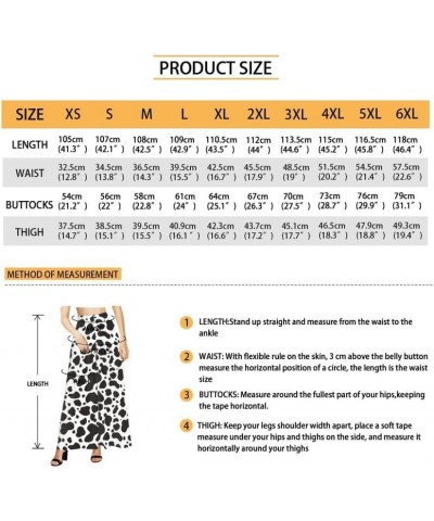 Women's Casual Lounge Pants Plus Size 3XL, Tropical Floral Comfy Stretchy Wide Leg Palazzo Pants Loose Home Legging Cow Spots...