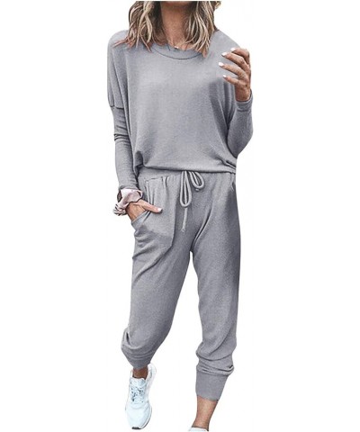 2 Piece Outfit for Women 2023 Casual Trendy Women Lounge Matching Sets Outfit Long Pant Set Sweatsuits Tracksuits A3-grey $10...