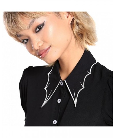 Drusilla Blouse Vampire Gothic Emo Batwing Puff Sleeve Shirt Black $13.80 Tops