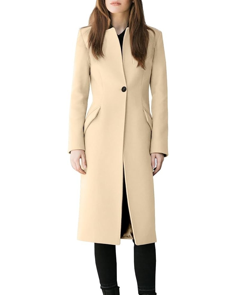 2023 Coats for Women Trench Peacoat Open Front Long Jacket Lapel Notched Collar Fashion Overcoat with Pockets Beige $33.00 Ja...