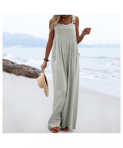 Womens Jumpsuit Overalls Womens Overalls For Women Jumpsuits For Women Womens Overalls Wide Leg Jumpsuits Casual H-grey $13.1...