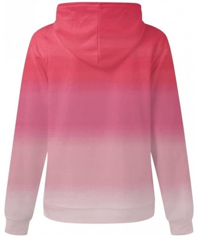 Womens Oversized Sweatshirt Cute Long Sleeve Pullover Shirts Drawstring Gradient Fashion Fall Y2K Clothes 2023 Red 4 $5.69 Ho...