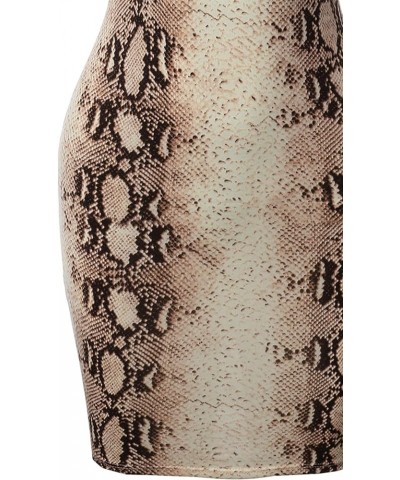 Women's Casucal Printed Sexy Body-con Mini Dress - Made in USA Aawdrs0016 Brown Snake $8.98 Dresses