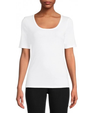Women's Elbow Length Sleeve T-Shirt White $10.43 T-Shirts