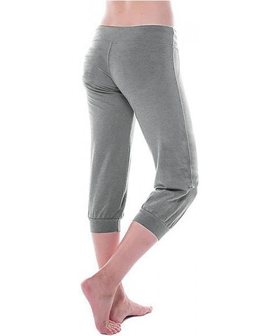 Womens Capri Pants for Summer Capris 2024 Workout Yoga Gym Leggings with Cargo Pockets Stretch Cropped Trousers E-gray $4.58 ...