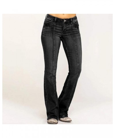 Women's Curvy Bootcut Jeans Mid-Rise Stretch Juniors 90s Vintage Washed Denim Pants Bootleg Flare Casual Jean Pant Black $8.3...