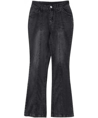 Women's Curvy Bootcut Jeans Mid-Rise Stretch Juniors 90s Vintage Washed Denim Pants Bootleg Flare Casual Jean Pant Black $8.3...