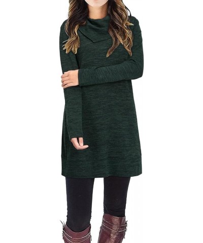 Women's 2023 Winter Dress Tunic Tops for Leggings Long Sleeve Sweater Cowl Neck Fashion Shirt Dress Green3197-g $18.34 Tops