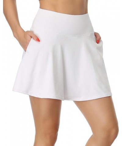 Women's Pleated Skirt with Pockets High Waist Sports Athletic Running Shorts Golf Tennis Skorts Pure White $10.00 Skorts