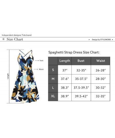 Women's Sundress V Neck Floral Spaghetti Strap Summer Casual Backless Swing Dress with Pocket Floral11-618 $13.24 Dresses