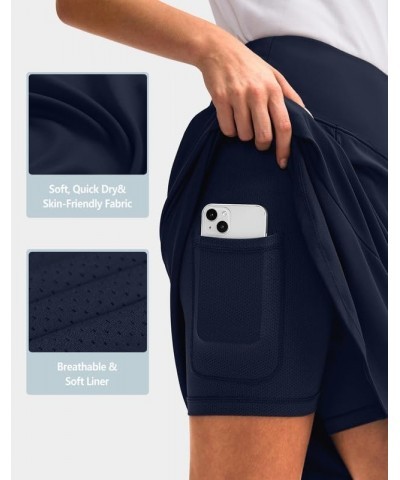 Skorts Skirts for Women with 5 Pockets 20" Knee Length Golf Skirt Modest Long Tennis Athletic Skirts for Women Navy $23.77 Sk...
