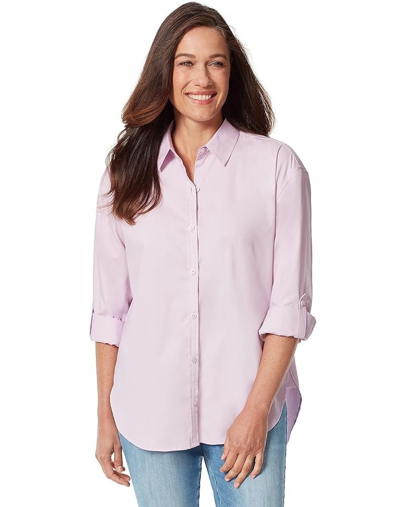 Women's Amanda Monogram Button Down Shirt Lavender Kiss $18.30 Blouses