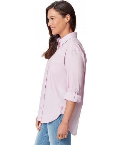 Women's Amanda Monogram Button Down Shirt Lavender Kiss $18.30 Blouses