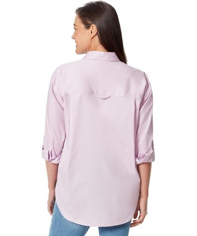 Women's Amanda Monogram Button Down Shirt Lavender Kiss $18.30 Blouses