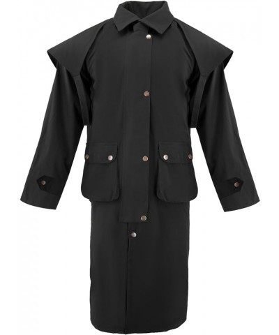 Premium Oilskin Duster Coat Waterproof Cotton Unisex Cowboy Cowgirl Western Workwear Black $40.95 Coats