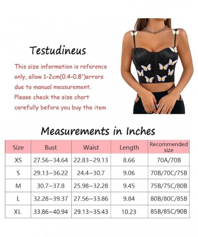 Women Chic Floral Embroidered Corset Top Spaghetti Strap Sheer Mesh Push Up Bustier Bralette Black $15.29 Bras