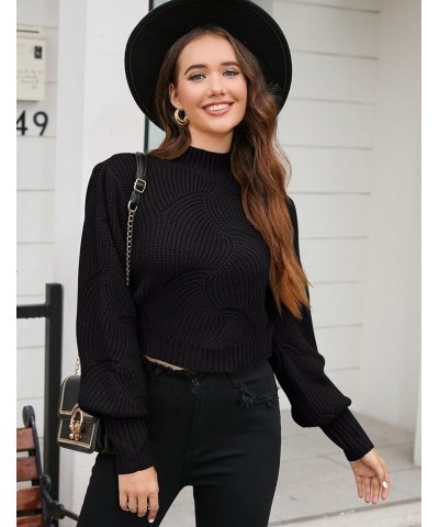 Women's Crewneck Oversized Pullover Sweaters Long Sleeve Split Hem Knit Sweater Tops D-black $9.35 Sweaters