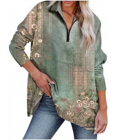 Women's Oversized Sweatshirt Quarter Zip Up Plus Size Long Sleeve Tops Pullover Fall Fashion Casual Tunic Outfits 13-green $9...