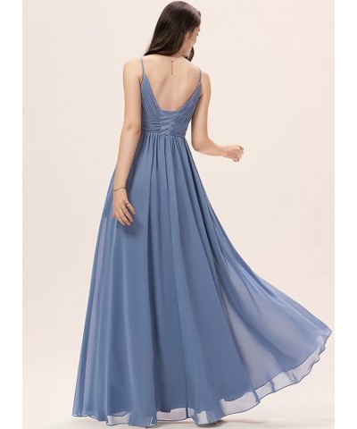 Women's Spaghetti Strap V-Neck Bridesmaid Dresses for Women Long A-Line Formal Dresses Chiffon with Slit Dusty Pink $35.40 Dr...