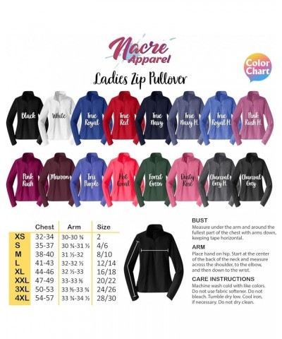 Personalized Embroidered Zip Pullover Custom Add Your Text Half Zip Sport Sweatshirt for Women White $25.14 Activewear