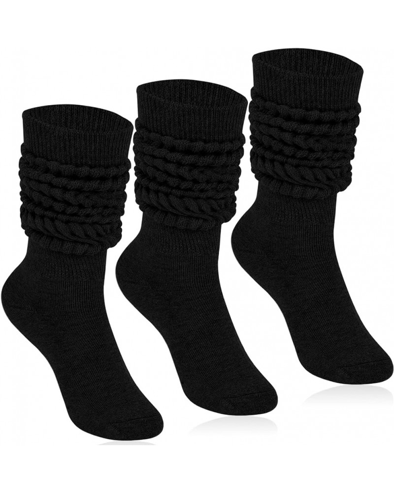 Slouch Socks Women Knee High Scrunch Scrunchie Socks 3 Pairs Size 6-11 Black $14.74 Socks