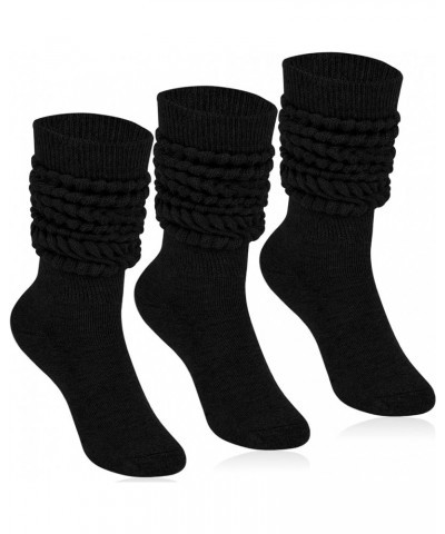 Slouch Socks Women Knee High Scrunch Scrunchie Socks 3 Pairs Size 6-11 Black $14.74 Socks