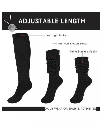 Slouch Socks Women Knee High Scrunch Scrunchie Socks 3 Pairs Size 6-11 Black $14.74 Socks