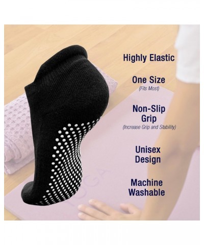 Non-Slip Grip Socks, Black, Unisex, 1 Pair $7.79 Activewear