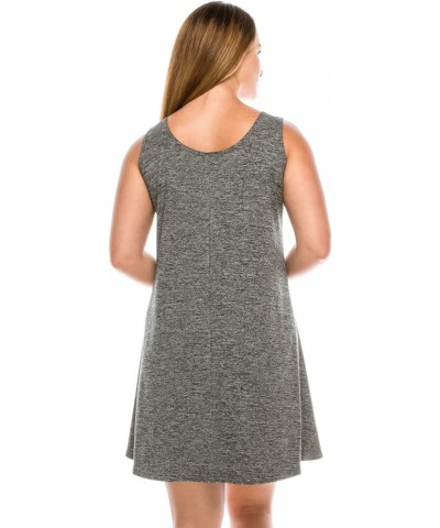 Women's Tank Mini Dress – Sleeveless Scoop Neck Casual Solid Stretch T Shirt Short One Piece Heather Grey $17.39 Dresses