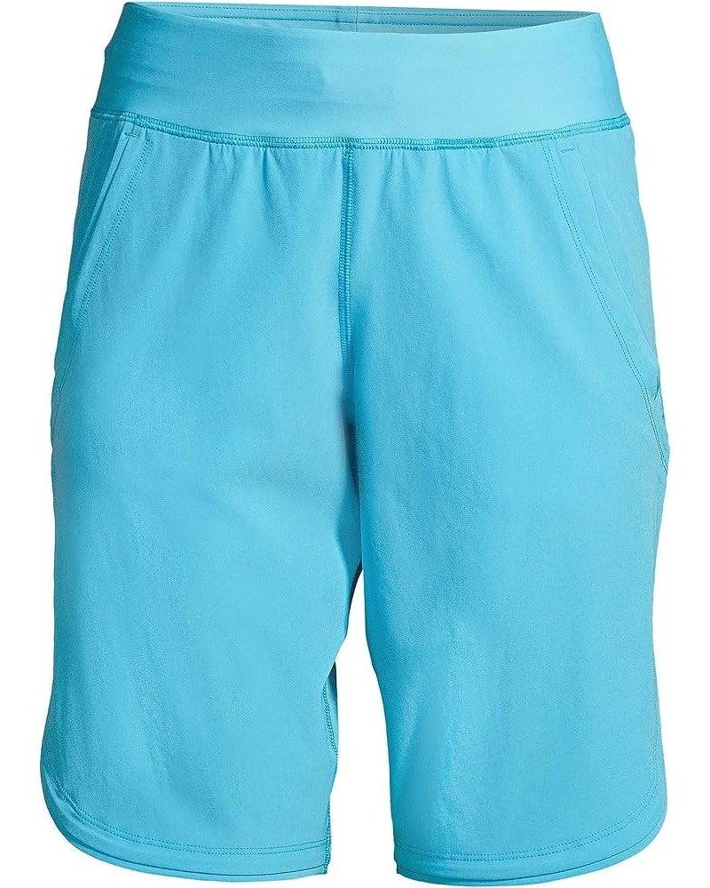 Women's 11" Quick Dry Elastic Waist Modest Board Shorts Swim Cover-up Shorts with Panty Turquoise $19.73 Swimsuits