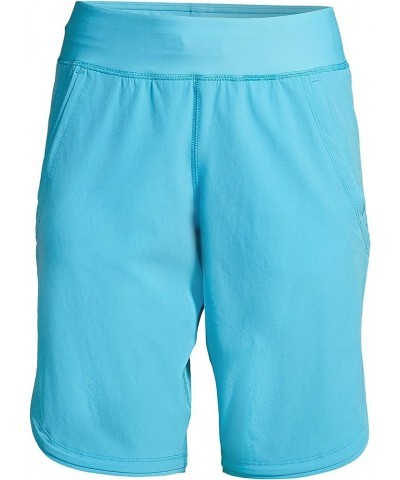 Women's 11" Quick Dry Elastic Waist Modest Board Shorts Swim Cover-up Shorts with Panty Turquoise $19.73 Swimsuits