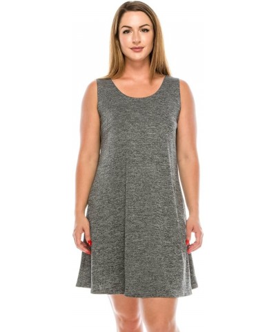 Women's Tank Mini Dress – Sleeveless Scoop Neck Casual Solid Stretch T Shirt Short One Piece Heather Grey $17.39 Dresses