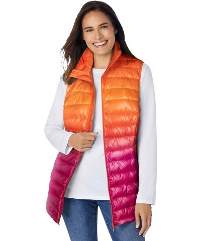 Women's Plus Size Packable Puffer Vest Grenadine Ombre $25.60 Vests