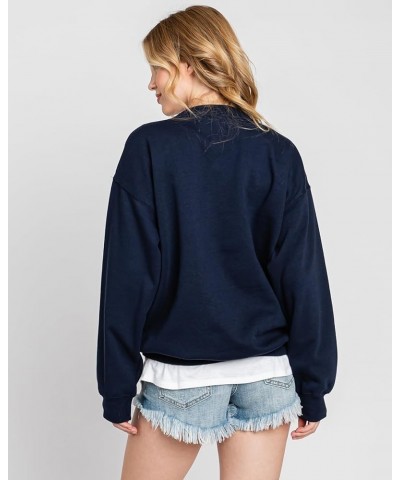 Womens Loose Fit California and Los Angeles Fleece Sweatshirts Solid Navy $17.84 Hoodies & Sweatshirts