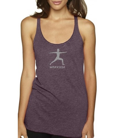 Ladies Warrior II Pose Racerback Vintage Purple Tank Top Vintage Purple $11.75 Activewear