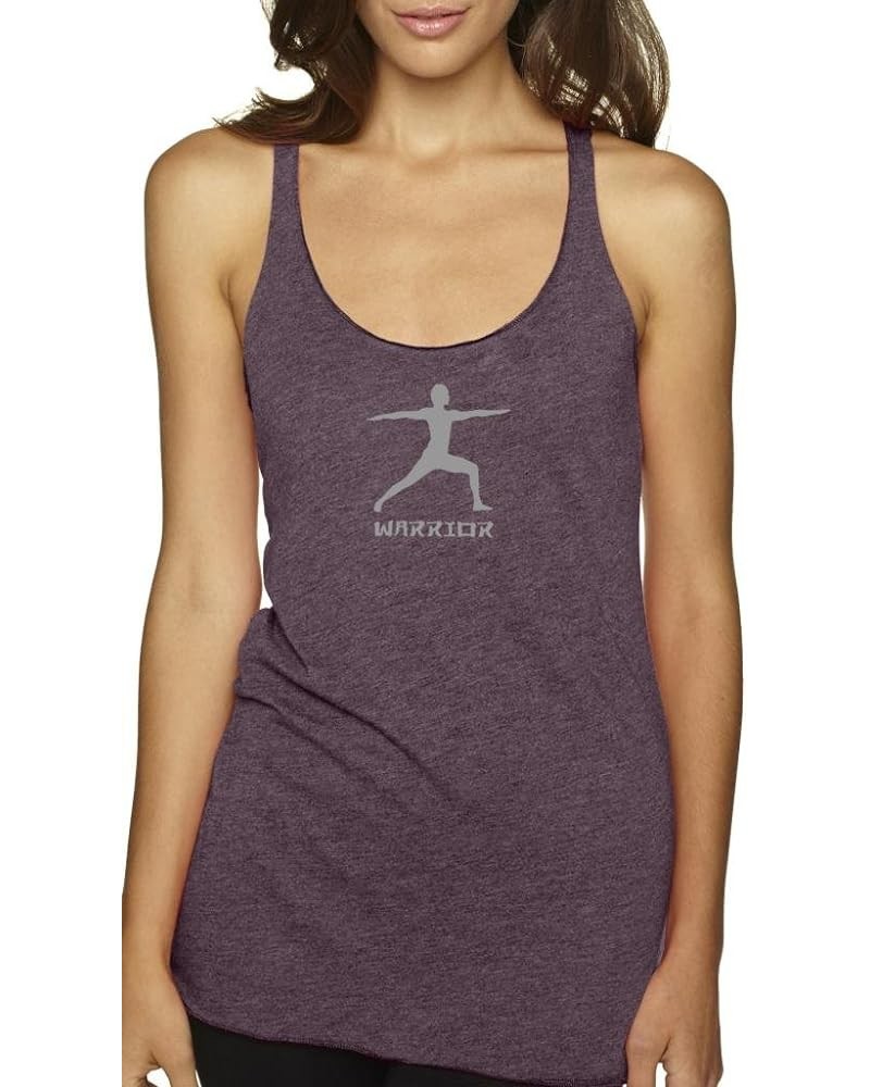 Ladies Warrior II Pose Racerback Vintage Purple Tank Top Vintage Purple $11.75 Activewear