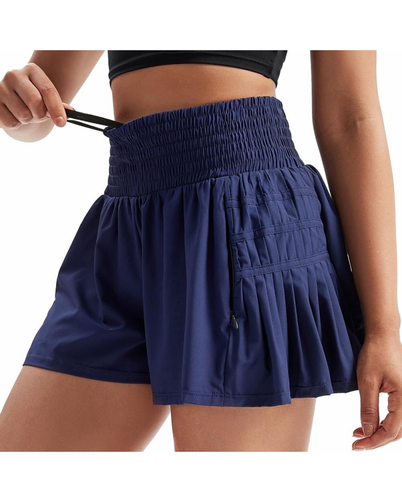 Flowy Athletic Shorts for Women Gym Yoga Workout Running Pleated Tennis Skirts High Waisted Cute Clothes Summer Navy Blue $17...