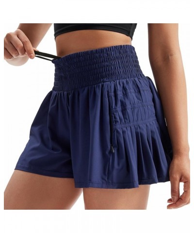 Flowy Athletic Shorts for Women Gym Yoga Workout Running Pleated Tennis Skirts High Waisted Cute Clothes Summer Navy Blue $17...